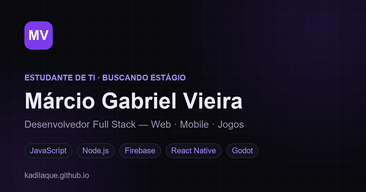 Márcio Gabriel Vieira — Desenvolvedor Full Stack